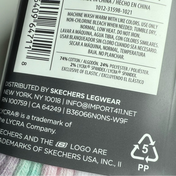 Skechers Cotton Blend No Show Socks 10 Pair Pack - Picture 3 of 3